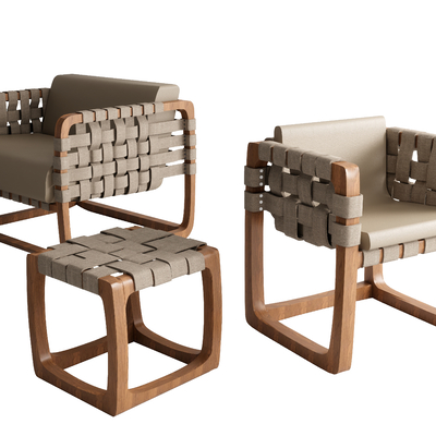 编制椅 休闲椅 编织椅子su模型