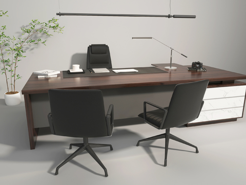  办公桌椅3d模型 