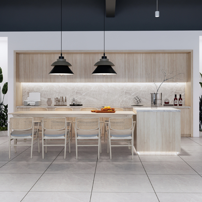  现代水吧休闲区su模型 