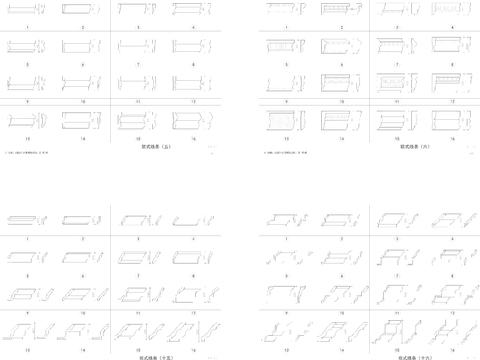  欧式线条cad大样图 