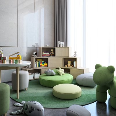  现代儿童游乐区su模型 