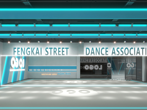  舞蹈教室 街舞培训3d模型 