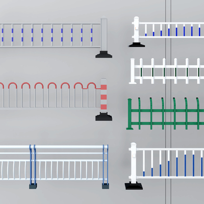  交通护栏 市政栏杆 交通设施su模型 