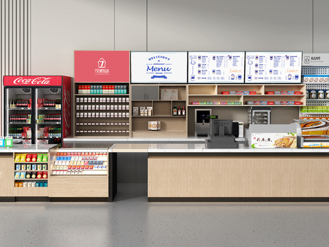  超市收银台su模型 