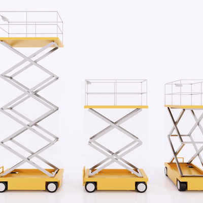 现代升降平台 移动自由升降车su模型