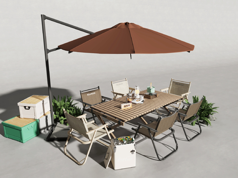  户外桌 露营桌椅3d模型 