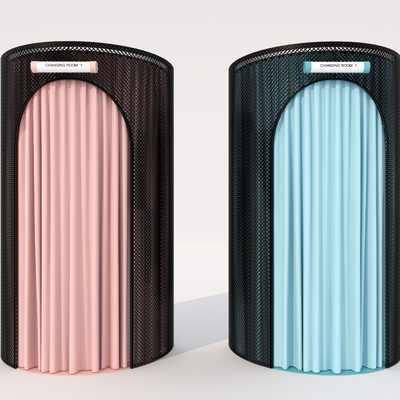  现代服装店试衣间su模型 