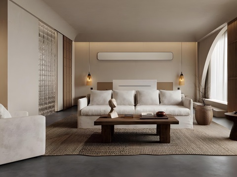  侘寂民宿 客房su模型 