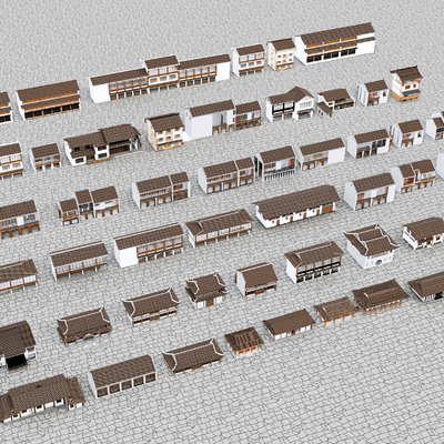  新中式乡村民房 古建筑su模型 