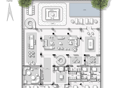  现代独栋别墅CAD平面图 