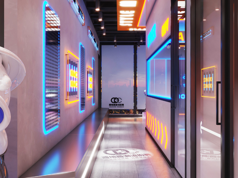  街舞打卡区 网红舞蹈室3d模型 