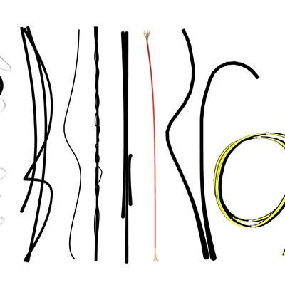  现代电线 电缆 网线 线束 线头su模型 