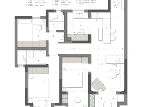  102㎡极限小三房平面优化案例源文件 