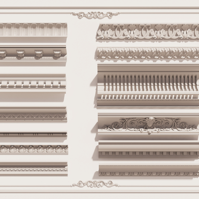 欧式檐线 角线 帽檐su模型