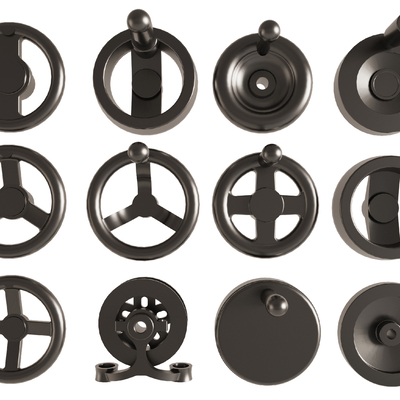 手摇轮 手轮 把手 拉手su模型