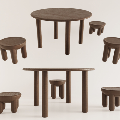 现代儿童桌椅su模型