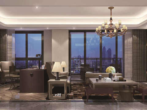  上海金茂府施工图&效果图实景 