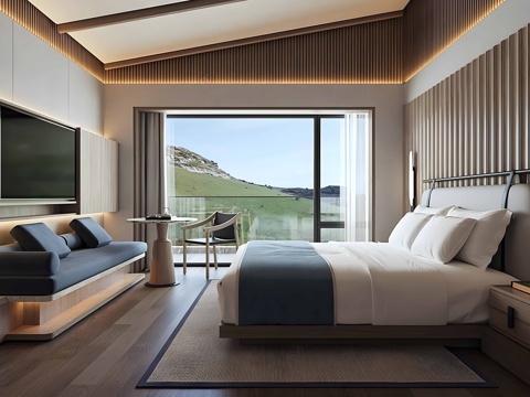  现代酒店客房 酒店大床房 民宿酒店客房 酒店套房 度假酒店su模型 