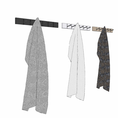  现代挂钩毛巾架su模型 