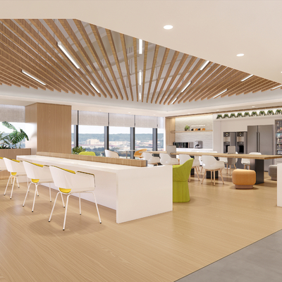  办公室休闲区 茶水间su模型 