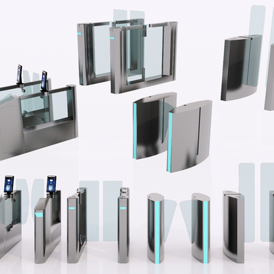 门禁机 摆闸 旋转门 单向门 安检入口 闸机su模型