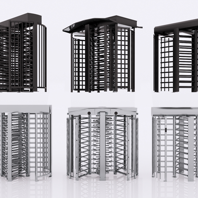 单向门 通道闸机 安检入口 旋转门 转闸su模型