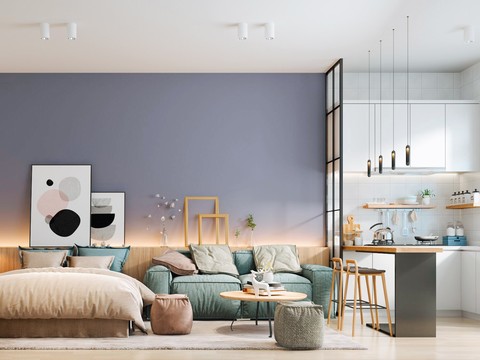  北欧时尚公寓3d模型 