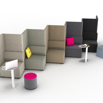  现代卡座沙发su模型 