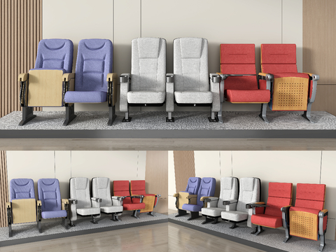  排椅 报告厅座椅 影院座椅su模型 