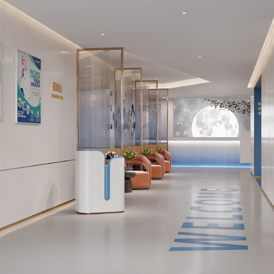  现代美容院前台su模型 