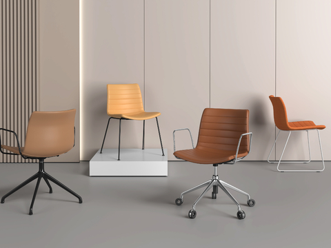  办公椅 班前椅 员工椅 洽谈椅su模型 