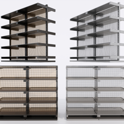 现代金属货架 展示架 仓储架su模型