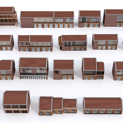  新中式乡村民房 古建筑su模型 