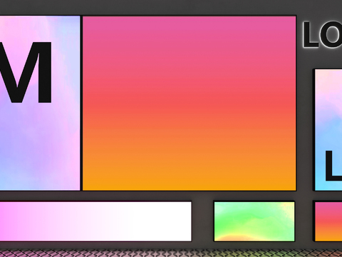  渐变科技感LOGO灯箱3d模型下载 现代数字屏幕展示 彩色动态牌匾 