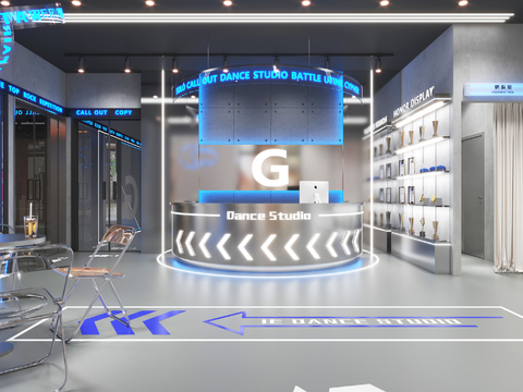  舞蹈室前台 舞蹈培训3d模型 