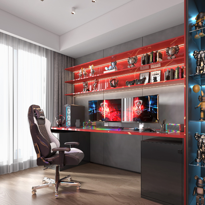  现代电竞室su模型 