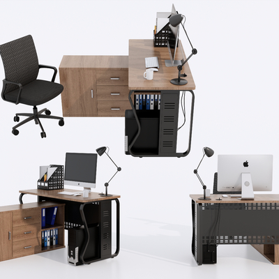 班台桌 职员桌 办公桌su模型