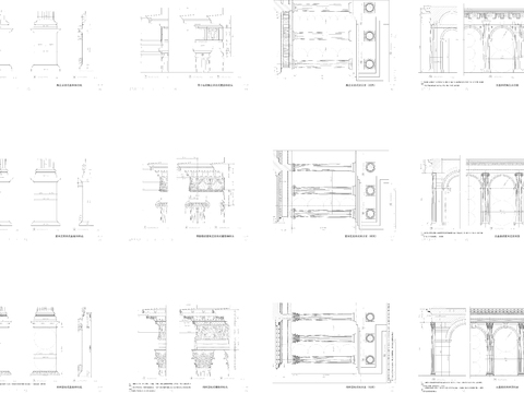  罗马柱式样cad大样图 