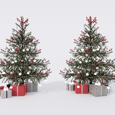  现代圣诞树su模型 