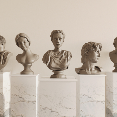 现代艺术雕塑 装饰摆件su模型