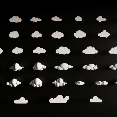 白云 墙面装饰 墙饰挂件su模型