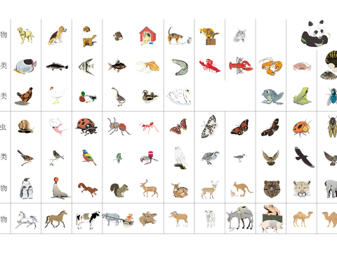  动物填充cad图库 