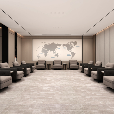  新中式接待室 会客厅su模型 