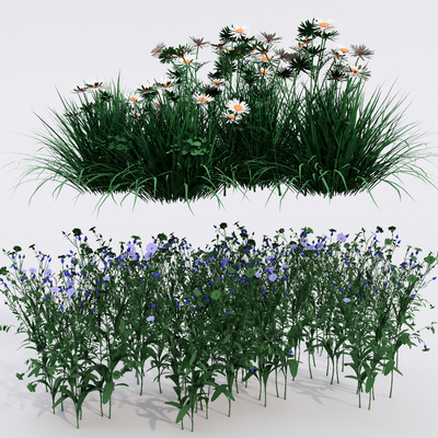 现代花草 灌木丛su模型