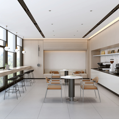  办公室 茶水间su模型 