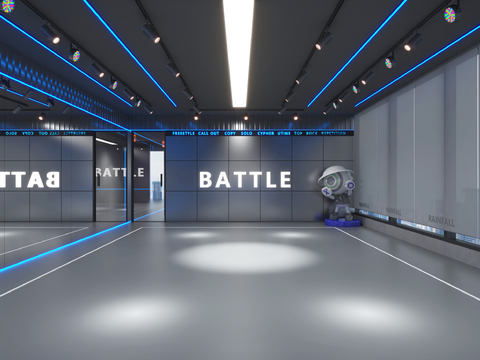  街舞培训 街舞教室 舞房3d模型 