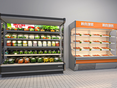  麻辣烫选菜柜 冷藏柜 冰柜3d模型 