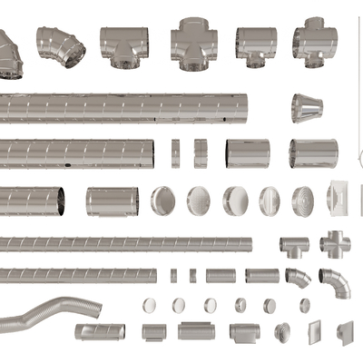 现代通风管道 排风管su模型