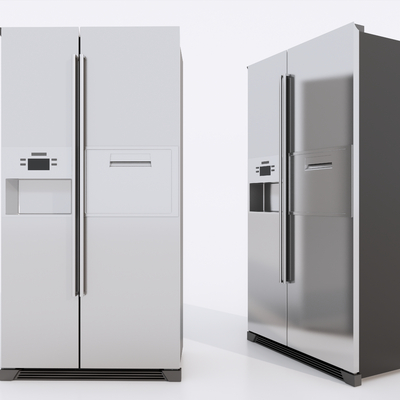 现代双开门冰箱su模型