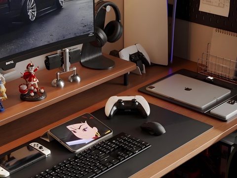  现代电竞房 中古风书房 中古风娱乐室 动漫手办 玩具摆件su模型 